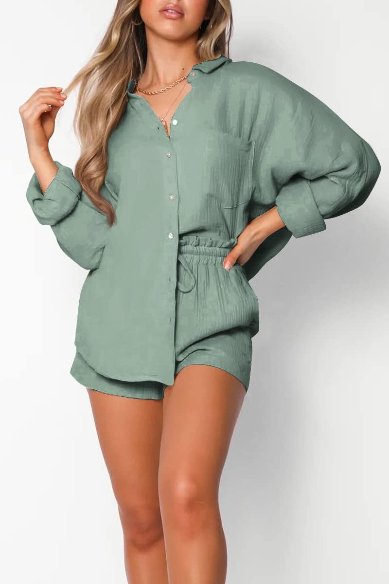 Trendy Queen Two Piece Sets For Women Summer Short Sets Beach Vcation Lounge Pajama 2 Piece Spring Outfits Fashion 2025