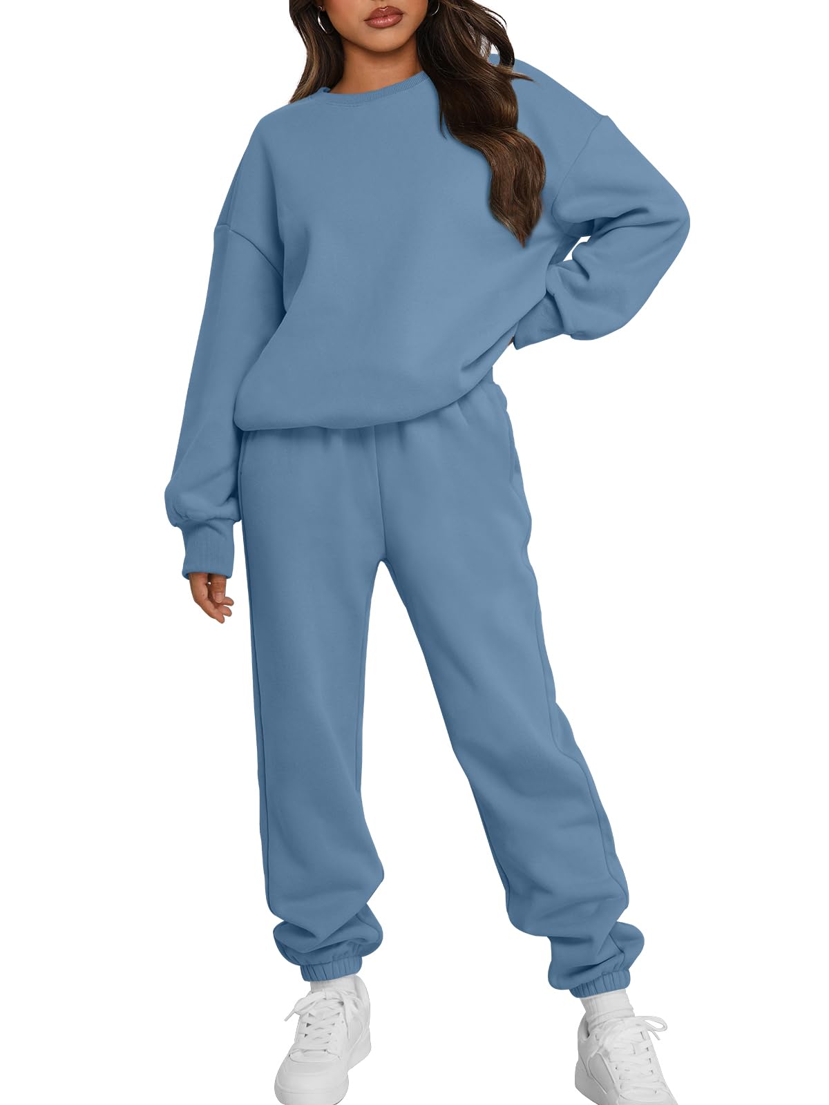 Trendy Queen Sweatsuits Women 2 Piece Outfits Two Piece Crewneck Sweatshirts Sets Lounge Fall Sweatpants 2025 Tracksuits
