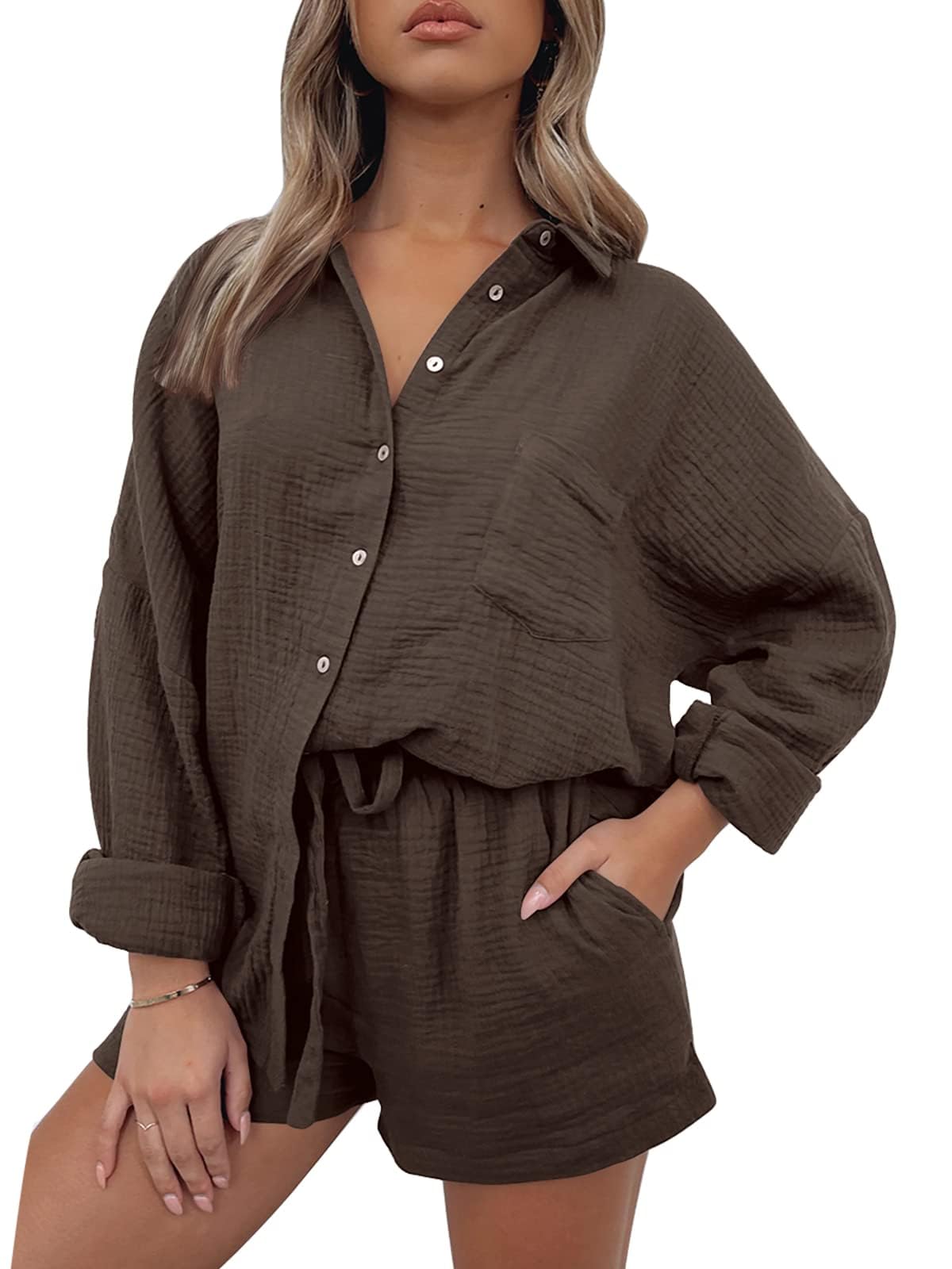 Trendy Queen Two Piece Sets For Women Summer Short Sets Beach Vcation Lounge Pajama 2 Piece Spring Outfits Fashion 2025