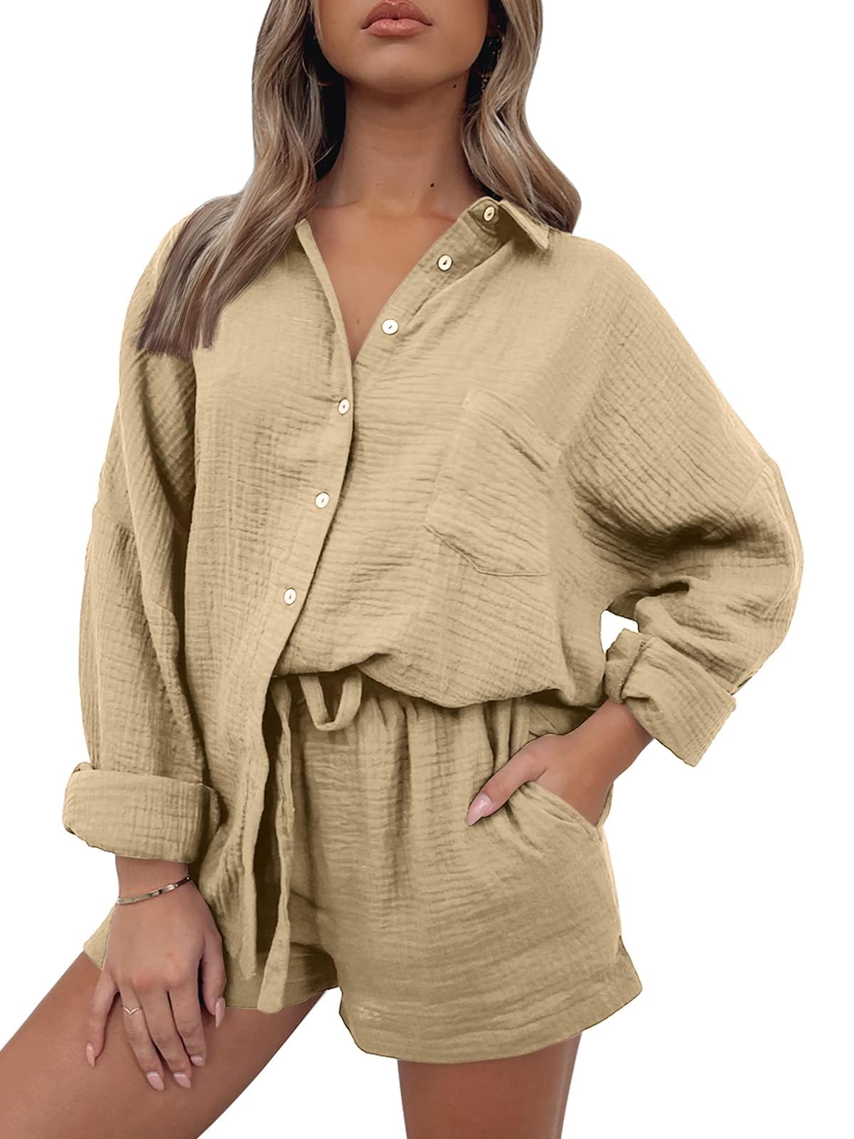Trendy Queen Two Piece Sets For Women Summer Short Sets Beach Vcation Lounge Pajama 2 Piece Spring Outfits Fashion 2025