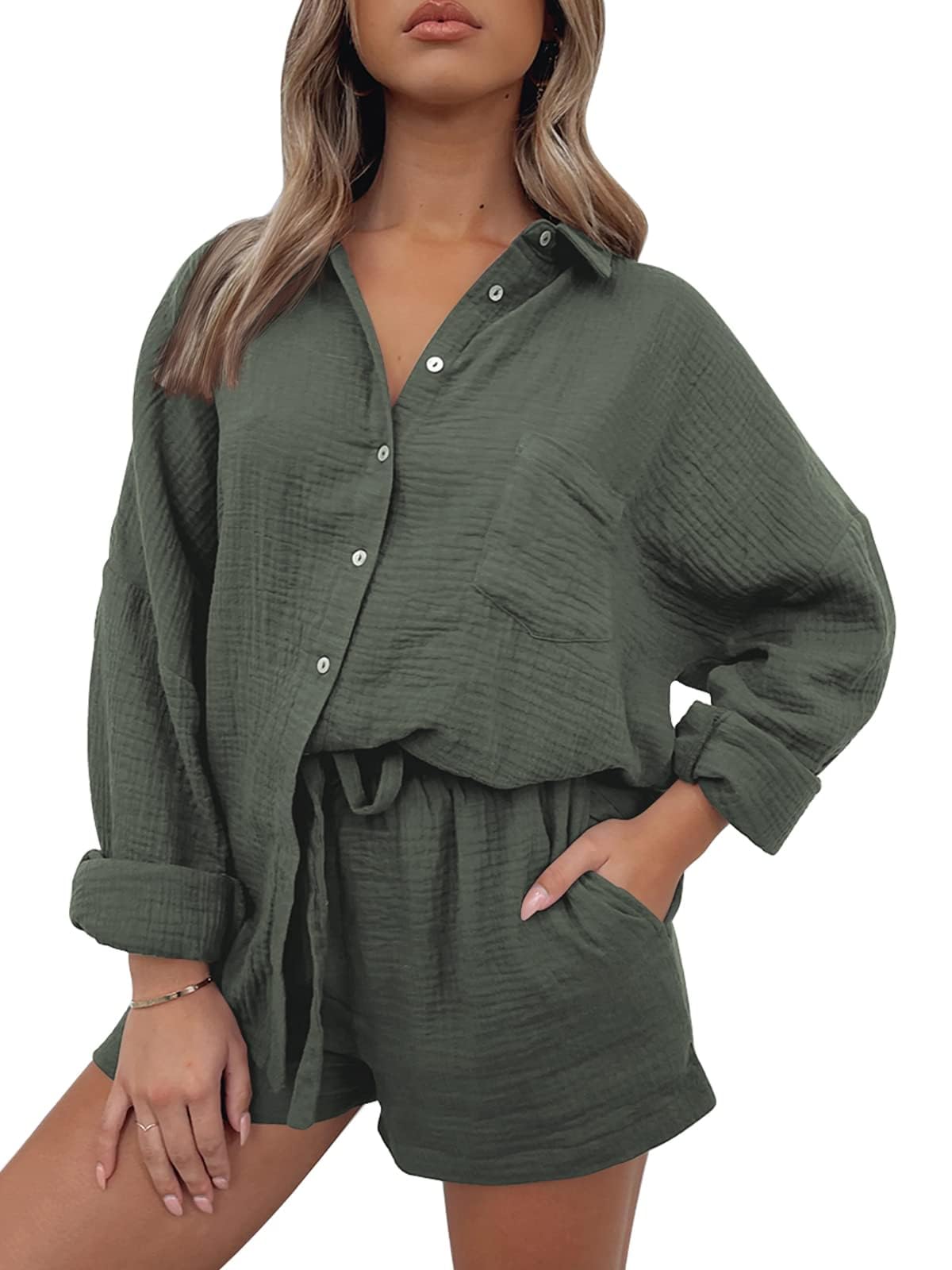 Trendy Queen Two Piece Sets For Women Summer Short Sets Beach Vcation Lounge Pajama 2 Piece Spring Outfits Fashion 2025