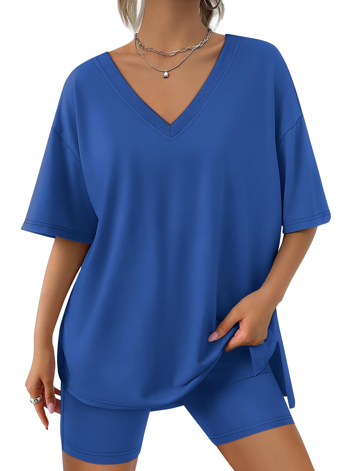 Trendy Queen Womens Two Piece Lounge Sets Summer Outfits 2025 Spring Fashion Vacation Tops Shorts Matching Tracksuits