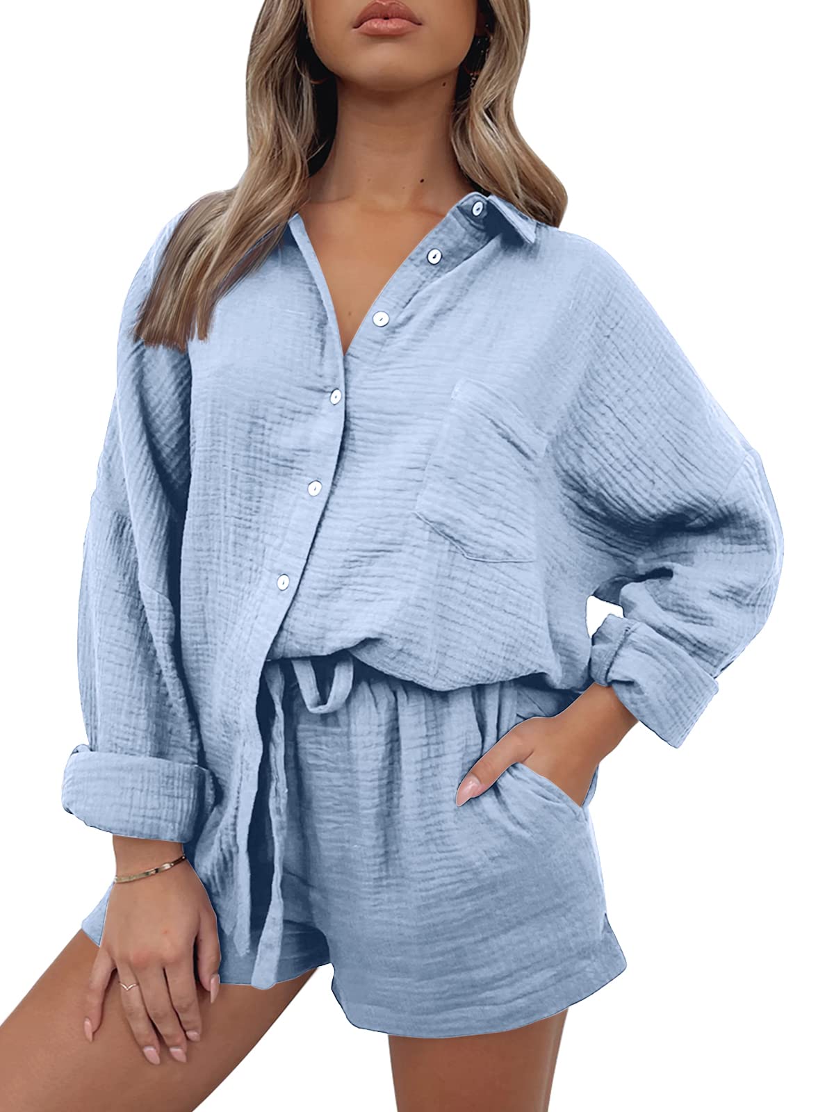 Trendy Queen Two Piece Sets For Women Summer Short Sets Beach Vcation Lounge Pajama 2 Piece Spring Outfits Fashion 2025