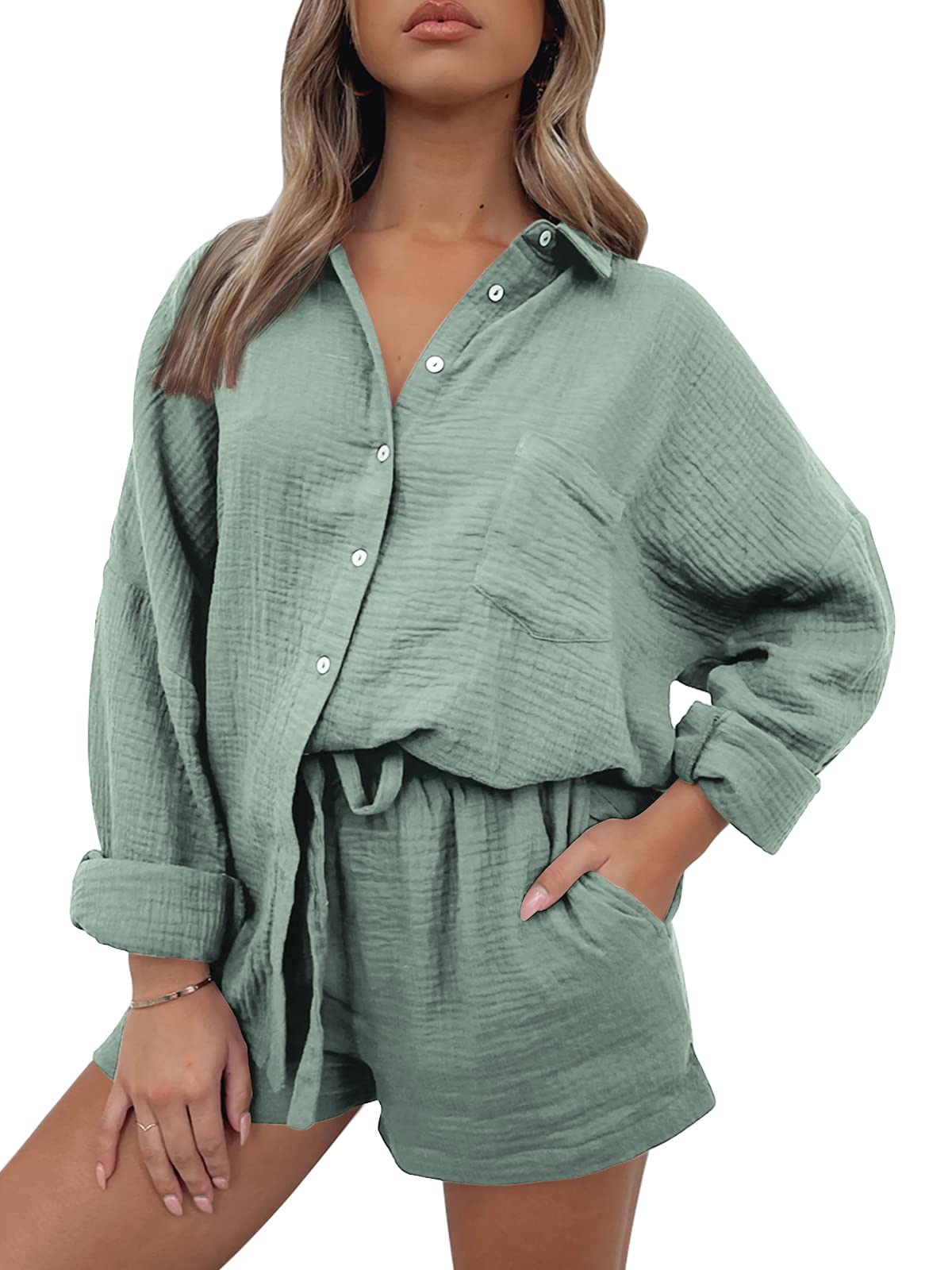 Trendy Queen Two Piece Sets For Women Summer Short Sets Beach Vcation Lounge Pajama 2 Piece Spring Outfits Fashion 2025