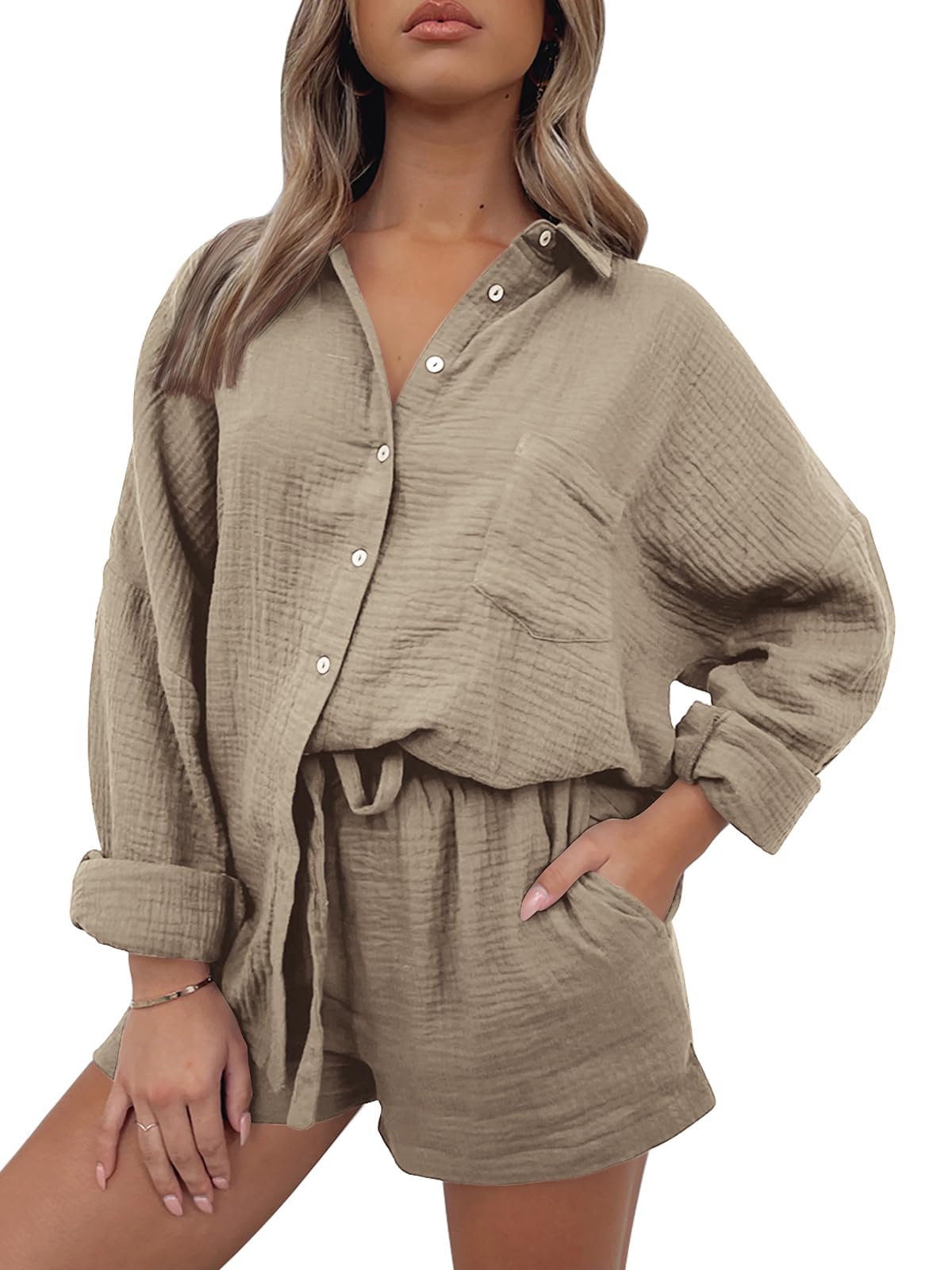 Trendy Queen Two Piece Sets For Women Summer Short Sets Beach Vcation Lounge Pajama 2 Piece Spring Outfits Fashion 2025